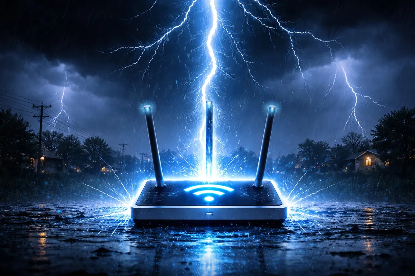 apakah wifi bisa tersambar petir​